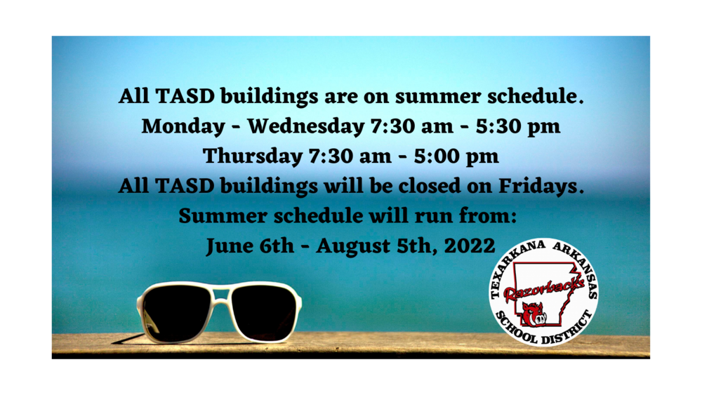 TASD Summer Schedule 
