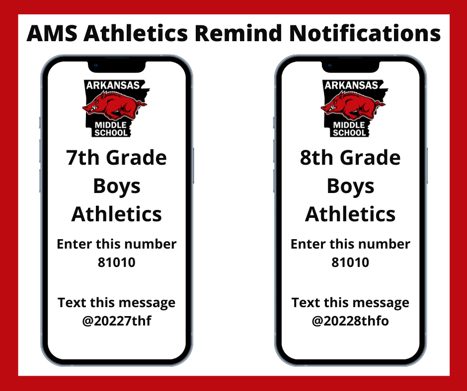 AMS Athletics Remind Codes