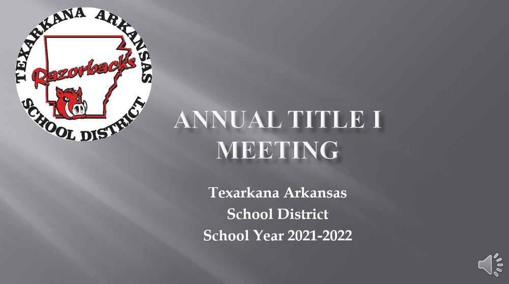 TASD Annual Title One Meeting