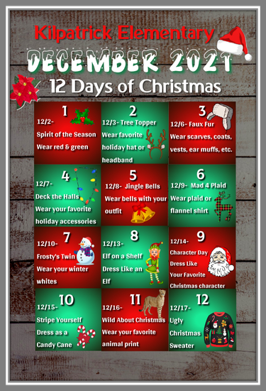 Kilpatrick 12 Days of Christmas Calendar