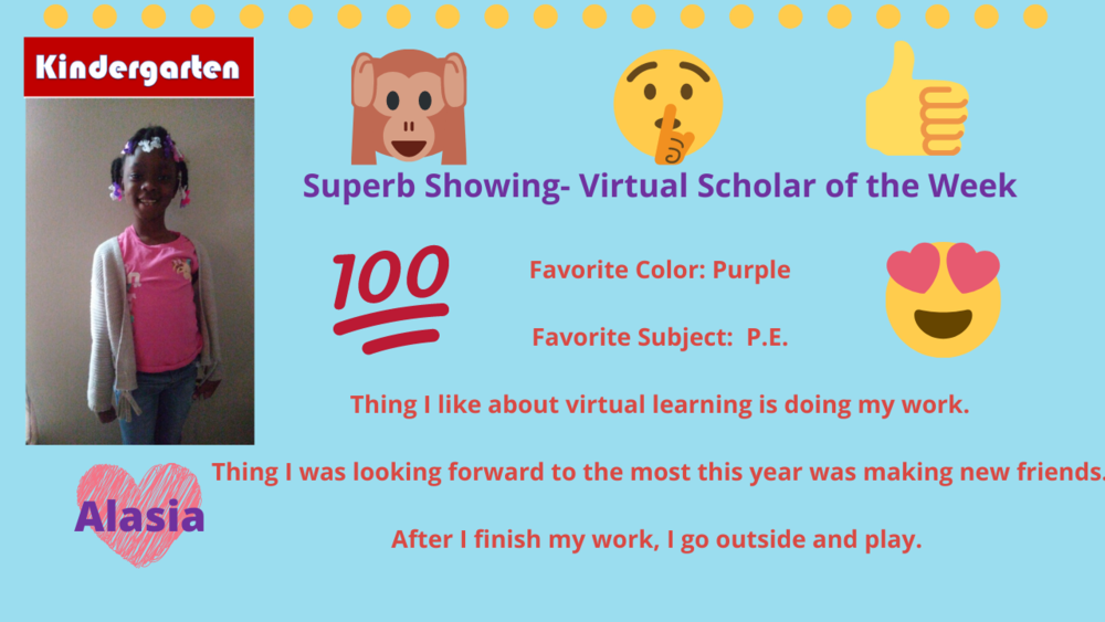 Superb Showing! Virtual Scholars of the Week!  #virtuallearning #superbshowing #virtualscholarsoftheweek