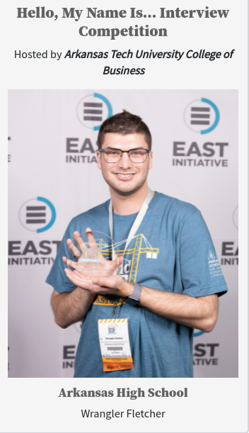 AHS Senior Wins EAST Competition - Wrangler Fletcher