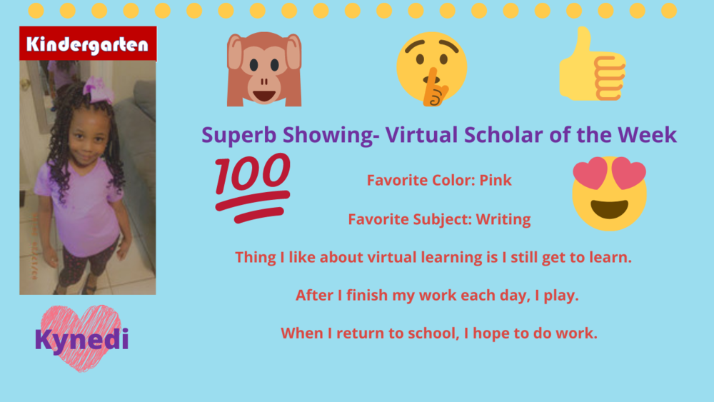 Superb Showing! Virtual Scholars of the Week!